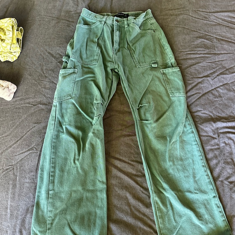 Princess Polly Green Cargo Pants